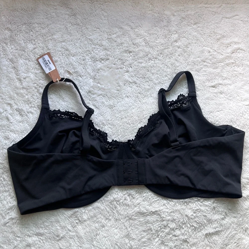 Skims Fits Everybody Lace Underwire Bra Onyx Black BA-DEM-4130 46DDD Women's NWT